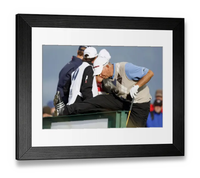 Framed Print : Tom Lehman Stretches On The 18th Tee Framed Print : Tom Lehman Stretches On The 18th Tee