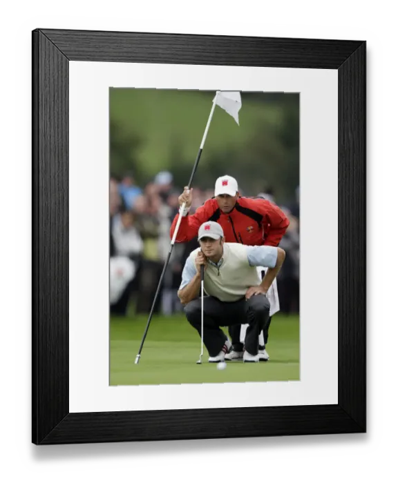Framed Print : Dustin Johnson & Caddy Framed Print : Dustin Johnson & Caddy