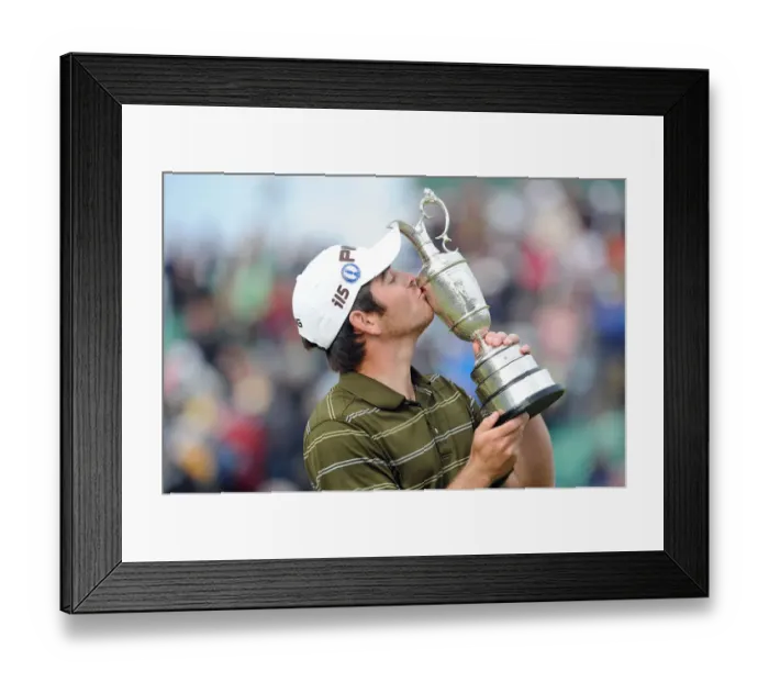Framed Print : The Open Winner Louis Oosthuizen Kisses Trophy Framed Print : The Open Winner Louis Oosthuizen Kisses Trophy