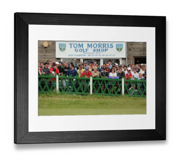 Framed Print : Tom Morris Golf Shop And Crowd On 18th Fairway Framed Print : Tom Morris Golf Shop And Crowd On 18th Fairway