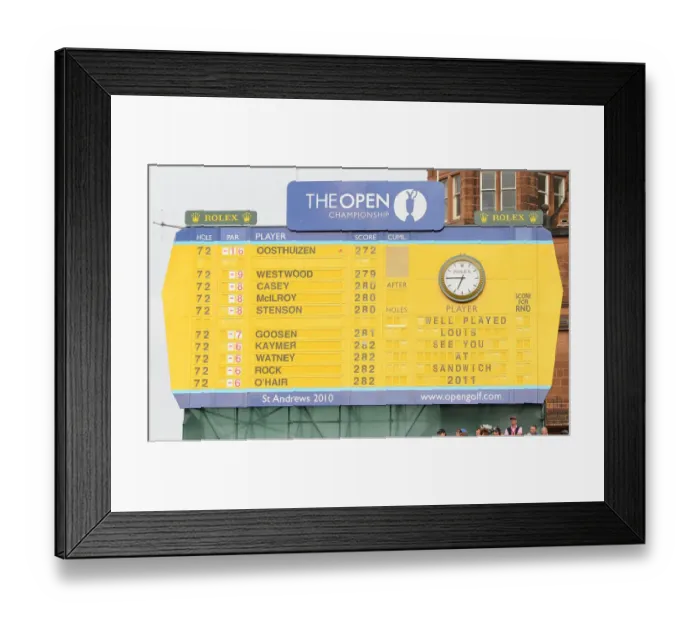 Framed Print : Scorboard The Open Championship 2010 The Open Championship 2010 The Old Course Framed Print : Scorboard The Open Championship 2010 The Open Championship 2010 The Old Course