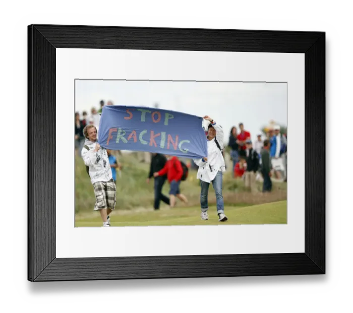 Framed Print : Stop Fracking Protesters