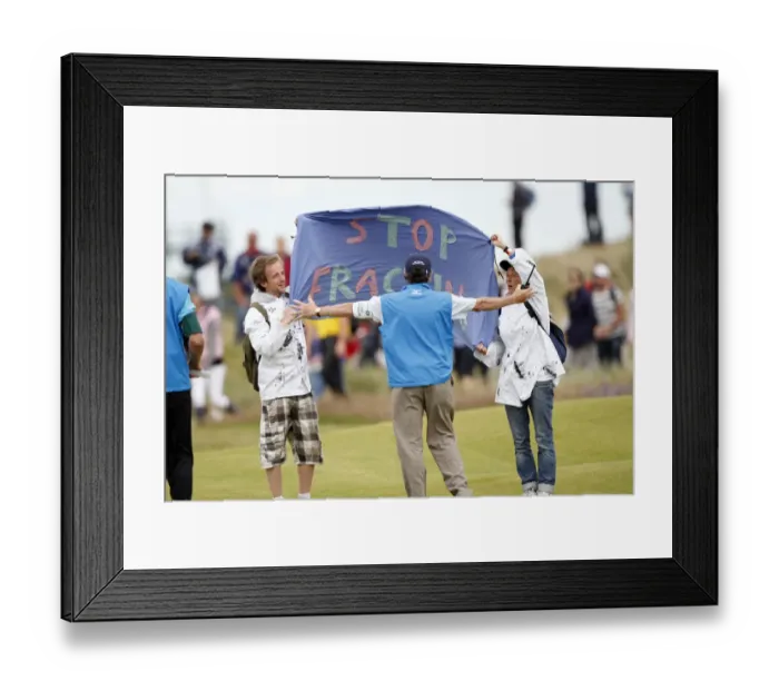 Framed Print : Marshall Halts The Stop Fracking Protesters Framed Print : Marshall Halts The Stop Fracking Protesters