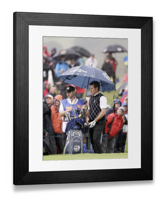Framed Print : Lee Westwood & Caddy Framed Print : Lee Westwood & Caddy