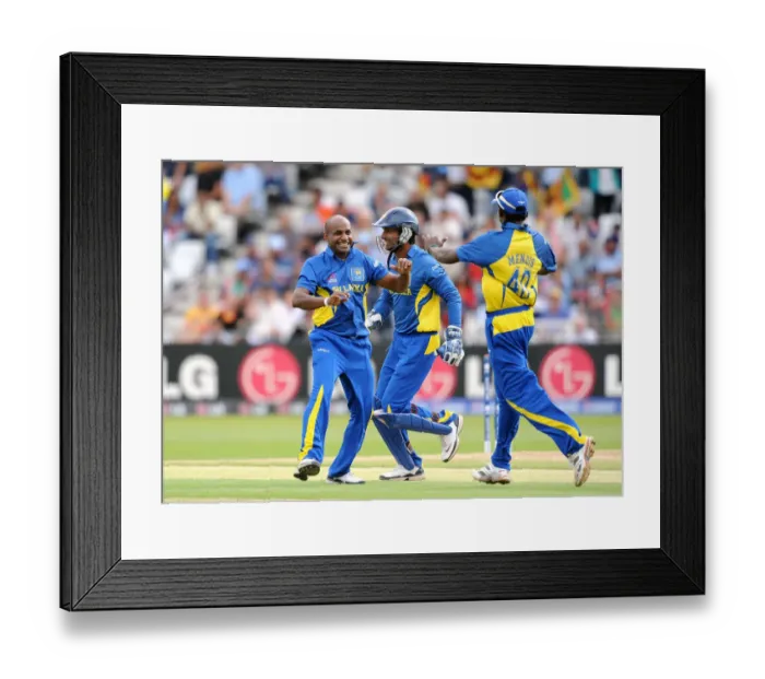 Framed Print : Sanath Jayasuriya and Kumar Sangakkara Celebrate Wicket Framed Print : Sanath Jayasuriya and Kumar Sangakkara Celebrate Wicket