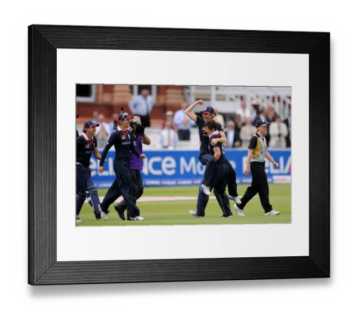 Framed Print : Charlotte Edward and Claire Taylor Celebrate Win Framed Print : Charlotte Edward and Claire Taylor Celebrate Win