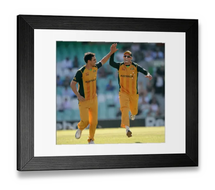 Framed Print : Mitchell Johnson & Mike Hussey Framed Print : Mitchell Johnson & Mike Hussey