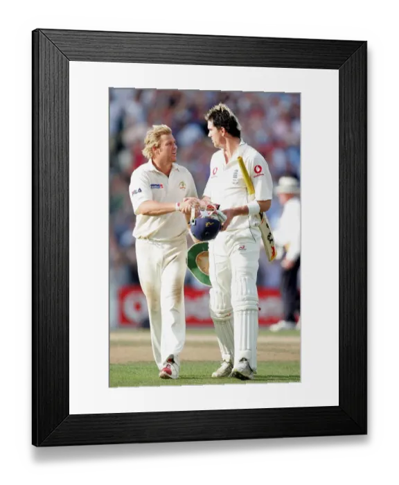 Framed Print : Kevin Pietersen Is Congratulated By Shane Warne Framed Print : Kevin Pietersen Is Congratulated By Shane Warne