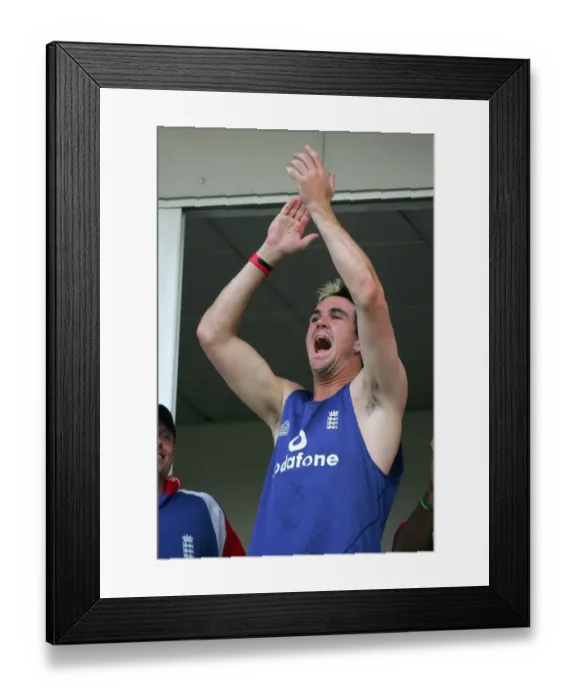 Framed Print : Kevin Pietersen On Balcony Framed Print : Kevin Pietersen On Balcony
