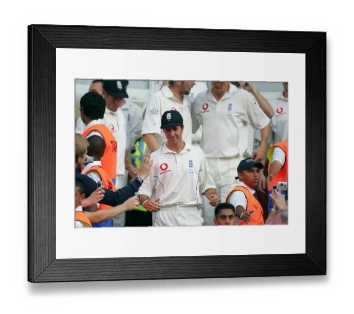 Framed Print : Michael Vaughan Leads Out Team Framed Print : Michael Vaughan Leads Out Team