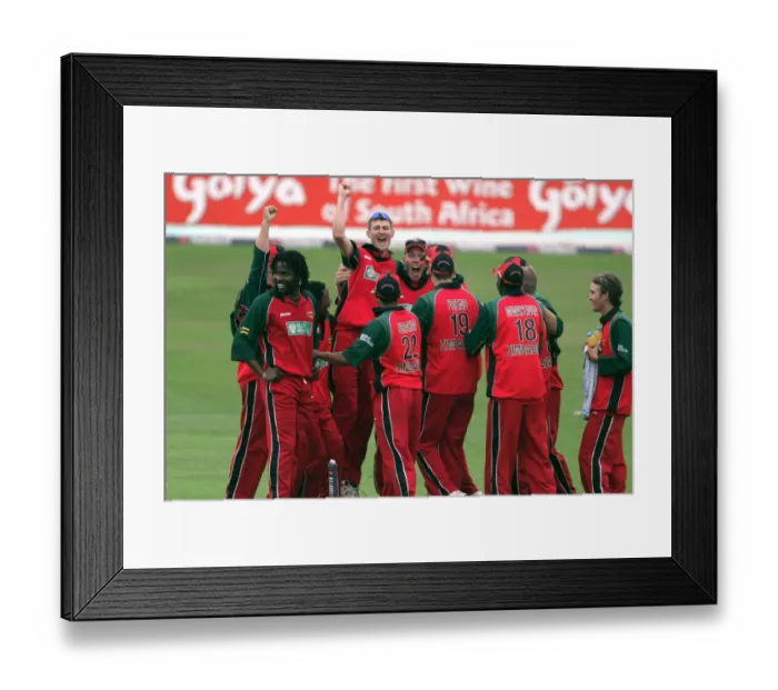 Framed Print : Zimbabwe Players Celebrate Wicket Framed Print : Zimbabwe Players Celebrate Wicket