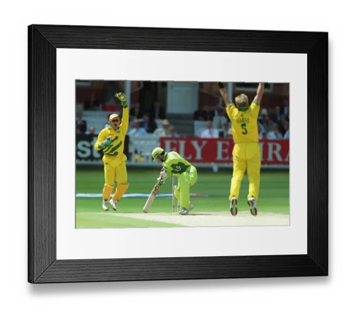 Framed Print : Moin Khan Caught By Gilchrist Framed Print : Moin Khan Caught By Gilchrist