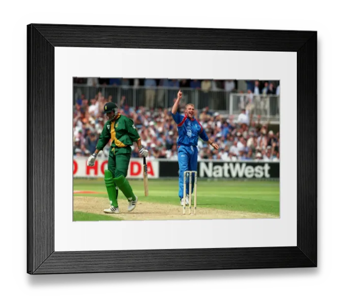 Framed Print : Flintoff Celebrates Cronje Wkt