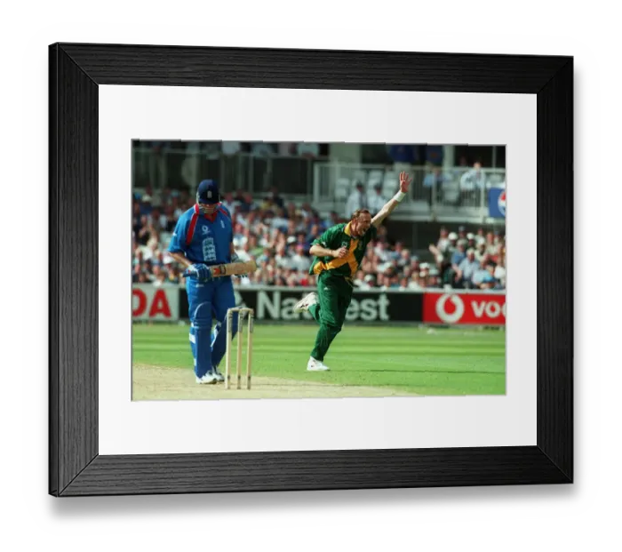 Framed Print : Donald Celebrates Flintoff Wkt Framed Print : Donald Celebrates Flintoff Wkt