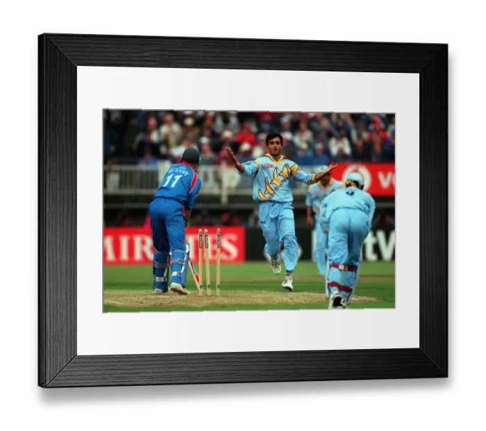 Framed Print : Ganguly Celebrates Hussain Wkt Framed Print : Ganguly Celebrates Hussain Wkt