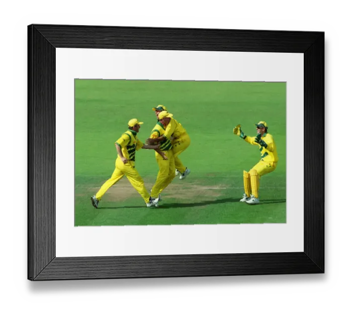 Framed Print : Bevan Celebrates Kallis Runout Framed Print : Bevan Celebrates Kallis Runout