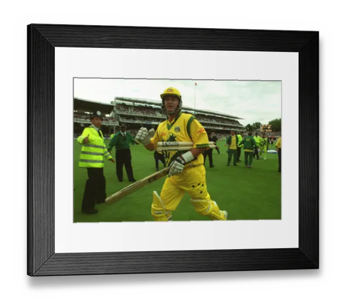 Framed Print : Mark Waugh Runs Off At The End Framed Print : Mark Waugh Runs Off At The End