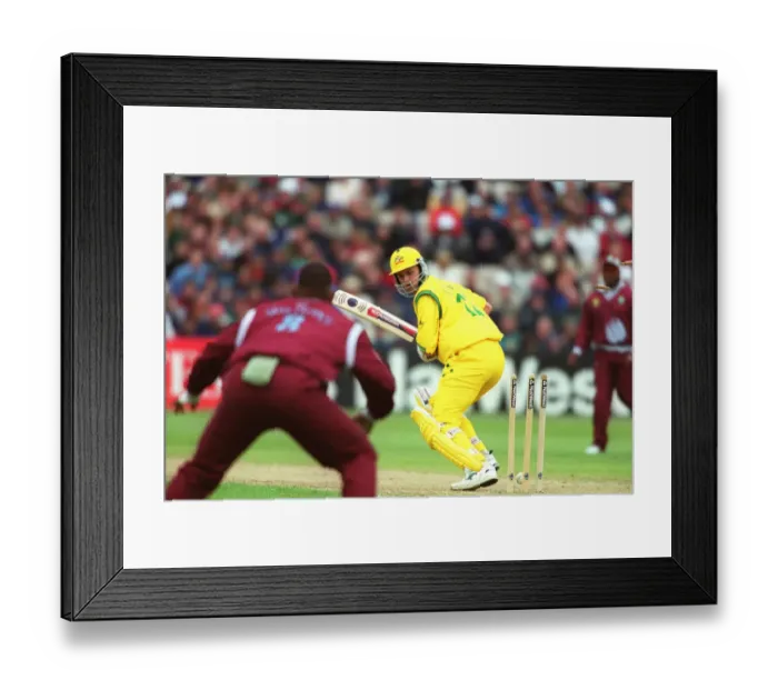 Framed Print : Adam Gilchrist Is Bowled Framed Print : Adam Gilchrist Is Bowled