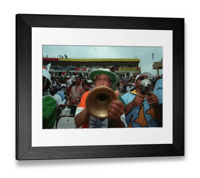 Framed Print : India Fan Blows His Trumpet Framed Print : India Fan Blows His Trumpet