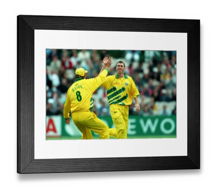 Framed Print : Mcgrath Celebrates With Julian Framed Print : Mcgrath Celebrates With Julian