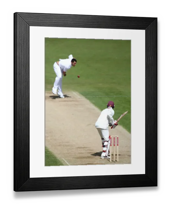 Framed Print : Tim Bresnan Bowls To Ramdin Framed Print : Tim Bresnan Bowls To Ramdin