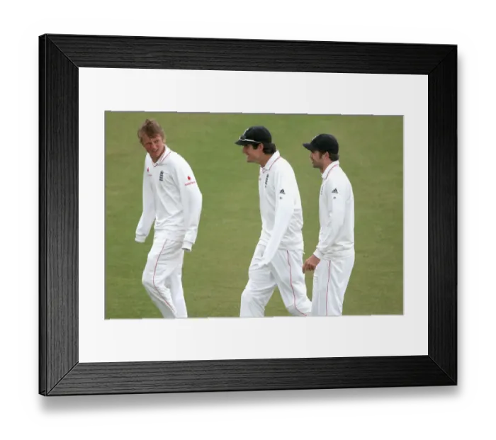 Framed Print : Borthwick, Anderson and Prior Walk Off In Rain Framed Print : Borthwick, Anderson and Prior Walk Off In Rain