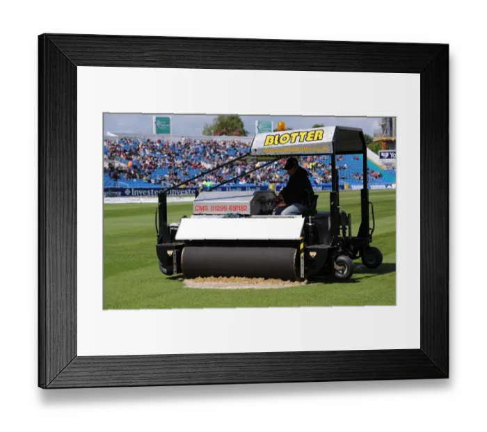 Framed Print : The Blotter Removes Water From Headingley Turf Framed Print : The Blotter Removes Water From Headingley Turf