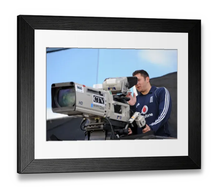 Framed Print : Tim Bresnan & Tv Camera