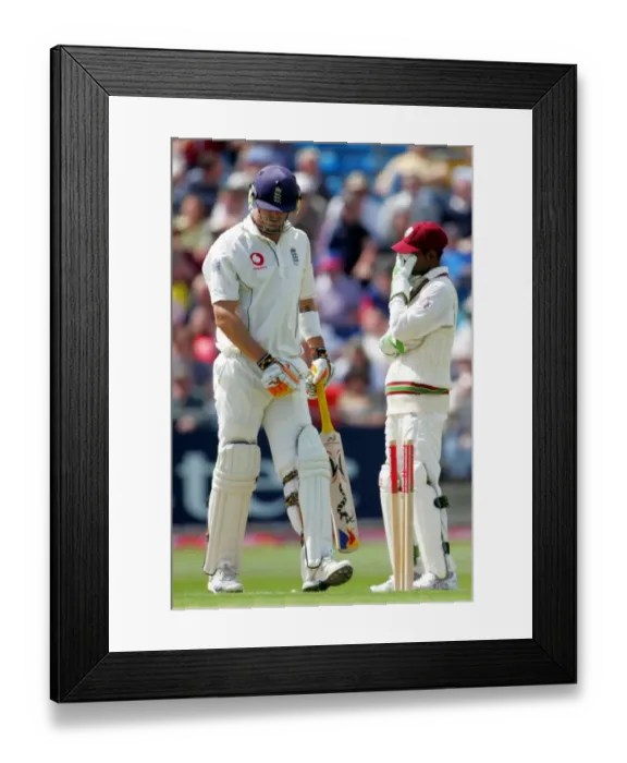 Framed Print : Kevin Pietersen & Denesh Ramdin