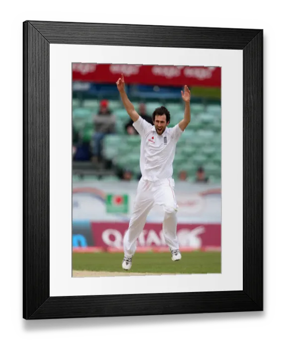 Framed Print : Graham Onions Celebrates Taylor Wicket
