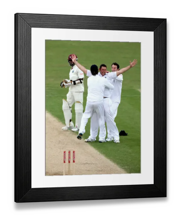 Framed Print : Tim Bresnan Celebrates Taking Chanderpaul Wicket To Win Framed Print : Tim Bresnan Celebrates Taking Chanderpaul Wicket To Win