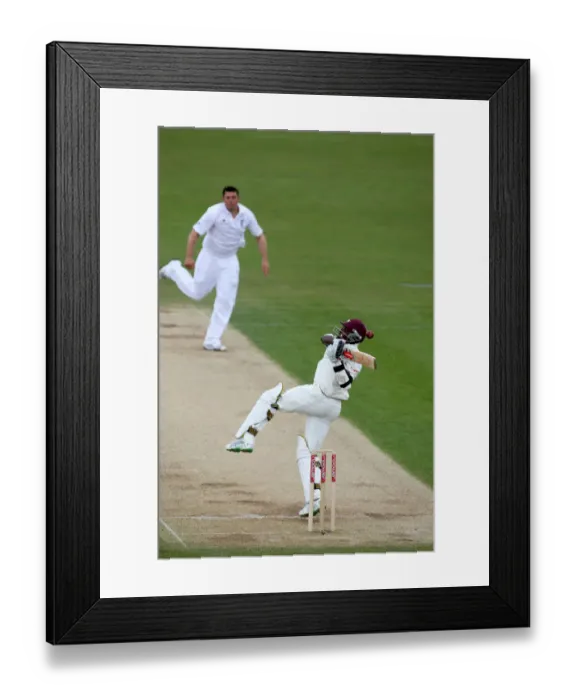 Framed Print : Tim Bresnan Bowls To Wicket To Edwards In The 2nd Test Framed Print : Tim Bresnan Bowls To Wicket To Edwards In The 2nd Test