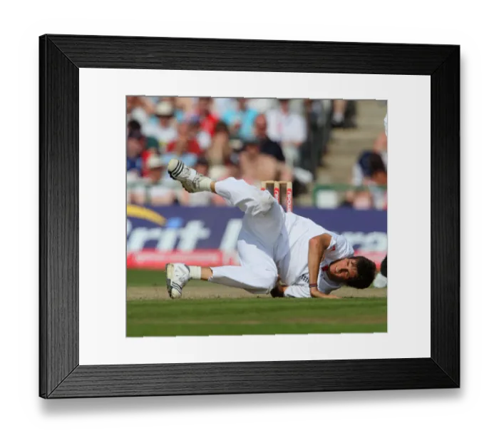 Framed Print : Steven Finn Takes A Tumble Framed Print : Steven Finn Takes A Tumble
