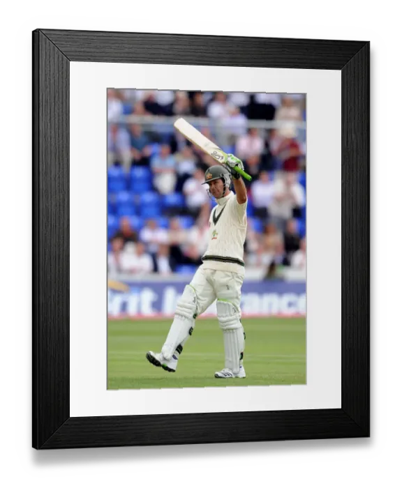 Framed Print : Ricky Ponting Celebtates 100 Framed Print : Ricky Ponting Celebtates 100