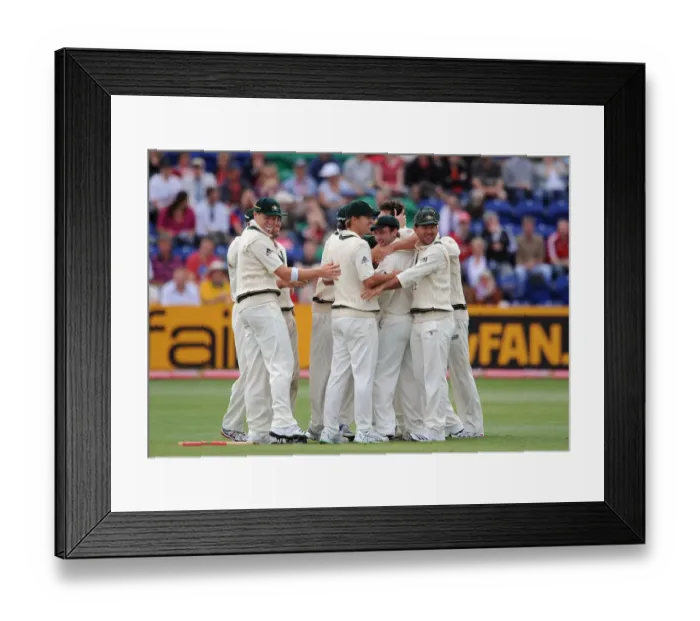 Framed Print : Australia Team Celebrate Kevin Pietersen Wicket With Brad Ha Framed Print : Australia Team Celebrate Kevin Pietersen Wicket With Brad Ha