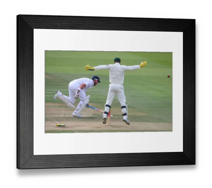 Framed Print : Matt Prior Is Run Out Framed Print : Matt Prior Is Run Out