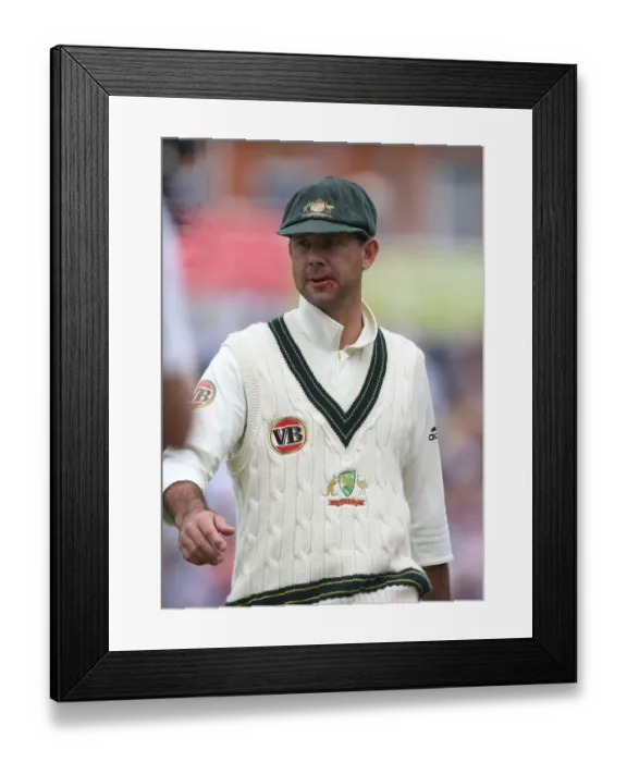 Framed Print : Ricky Ponting With A Bloody Mouth Framed Print : Ricky Ponting With A Bloody Mouth