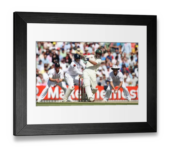 Framed Print : Michael Hussey Hits A Boundary Framed Print : Michael Hussey Hits A Boundary