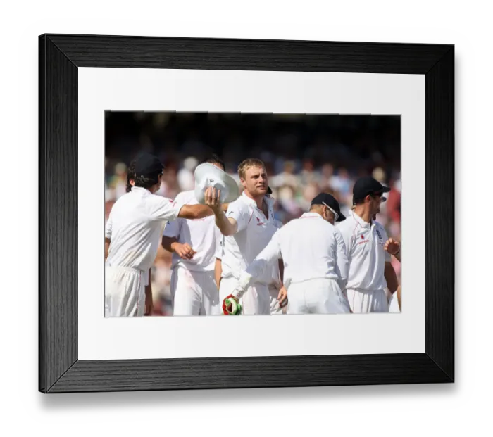 Framed Print : Andrew Flitoff Takes His Hat Off After Ponting Dismissal