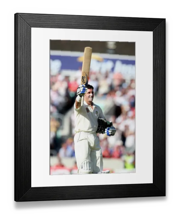 Framed Print : Mike Hussey Celebrates His Century Framed Print : Mike Hussey Celebrates His Century