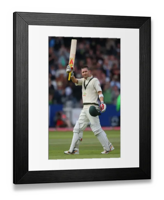 Framed Print : Michael Clarke Celebrates His 100 Framed Print : Michael Clarke Celebrates His 100