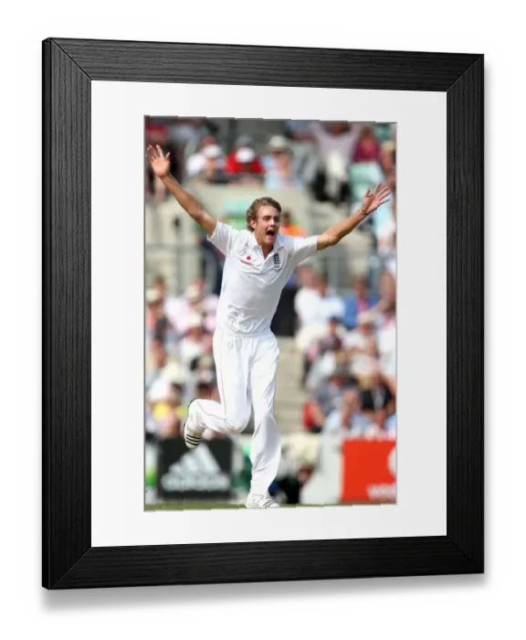 Framed Print : Stuart Broad Celebrates Watson Wicket Framed Print : Stuart Broad Celebrates Watson Wicket