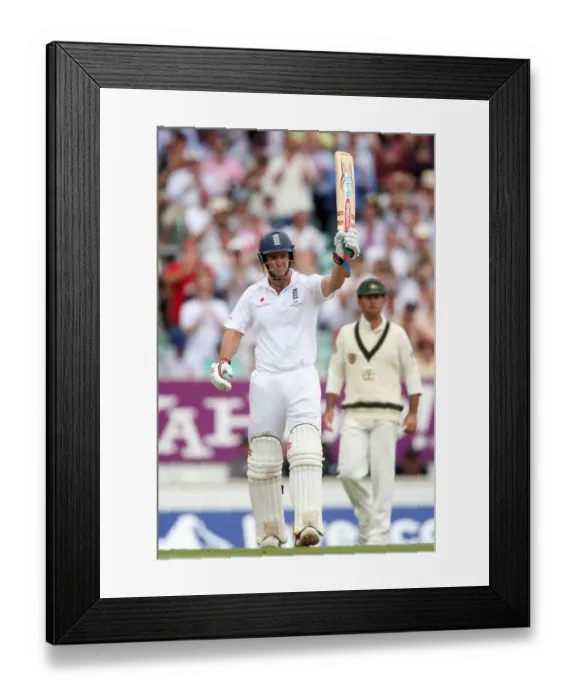 Framed Print : Andrew Strauss Makes His Fifty