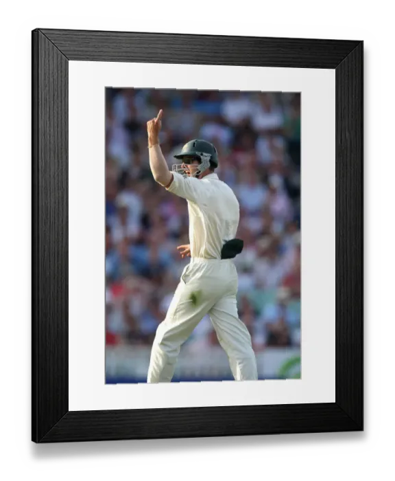 Framed Print : Simon Katich Celebrates Trott Wicket