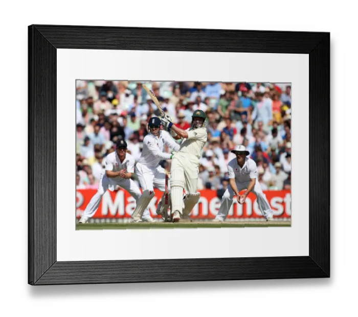 Framed Print : Michael Hussey Hits A Boundary Framed Print : Michael Hussey Hits A Boundary