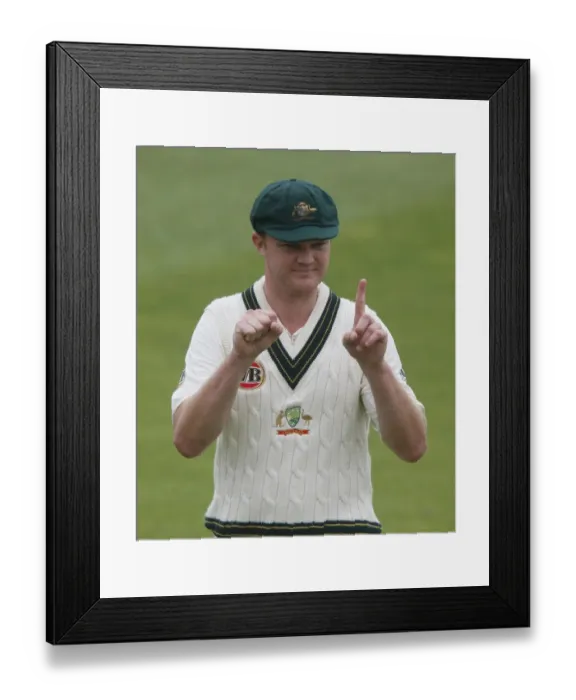 Framed Print : Steven Smith Shows The Pakistan Supporters Won Is Winning Th