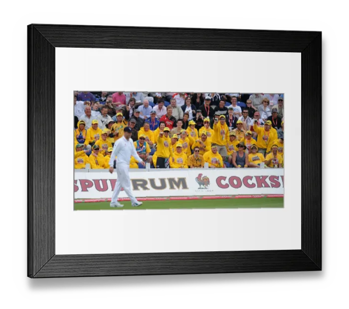 Framed Print : Australia Fans Have A Joke With Andrew Flintoff And Offer Hi Framed Print : Australia Fans Have A Joke With Andrew Flintoff And Offer Hi