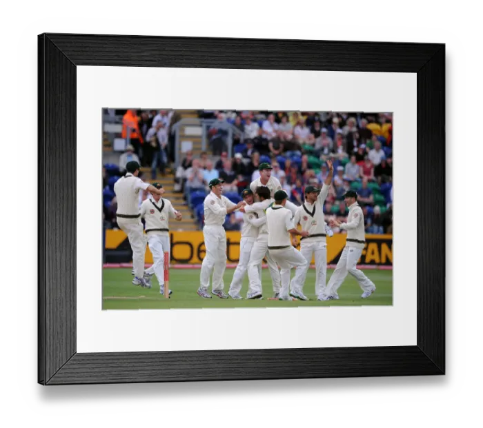 Framed Print : Ben Hilfenhaus Celebrates Kevin Pietersen Wicket Framed Print : Ben Hilfenhaus Celebrates Kevin Pietersen Wicket
