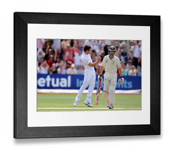 Framed Print : James Anderson Celebrates Simon Katich Wicket Framed Print : James Anderson Celebrates Simon Katich Wicket