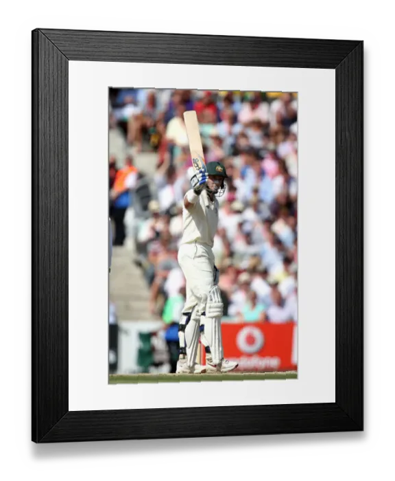 Framed Print : Mike Hussey Reaches 50 Runs